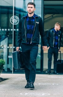 SUITED AND BOOTED: That's our French central defender Aymeric Laporte 