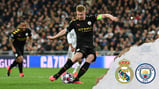SPOT ON: Kevin De Bruyne fires home from the spot for City