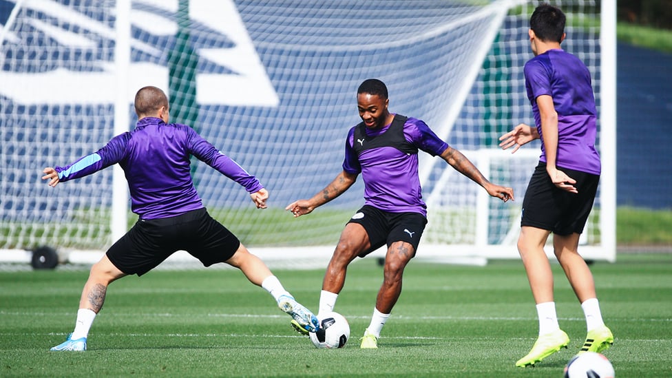 RAZZMATAZZ : Raheem Sterling shows his moves